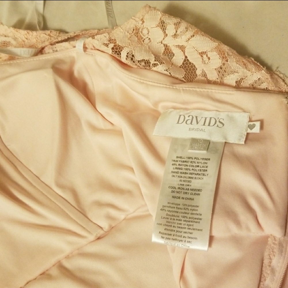 David's Bridal Petal Pink Dress - Picture 4 of 6
